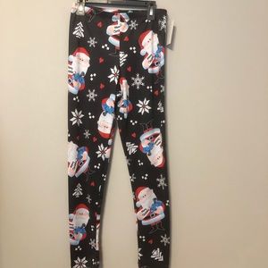 Womens Santa Leggings Rudolph Red Nose Reindeer
